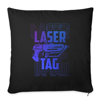 Laser Tag Gift Laser Tag Crew Laser Event - Sofa pillowcase 17,3'' x 17,3'' (45 x 45 cm) - black - Front