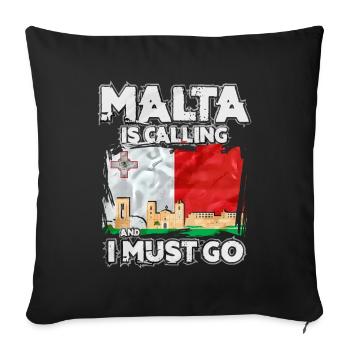 Malta - Sofa pillowcase 17,3'' x 17,3'' (45 x 45 cm) - black - Front