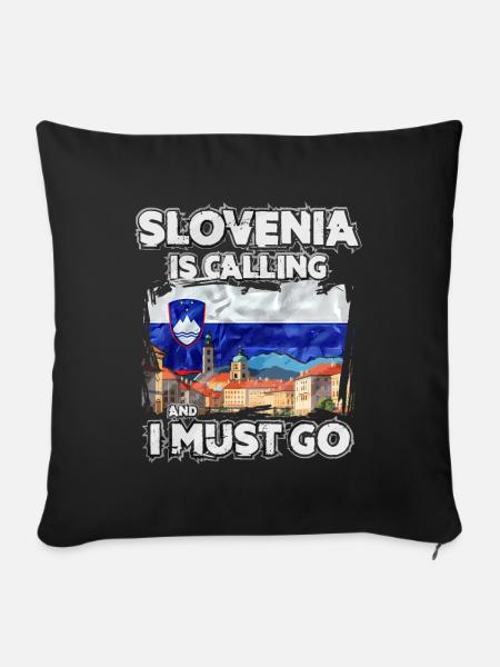 Slowenien - Sofakissenbezug 45 x 45 cm - Schwarz