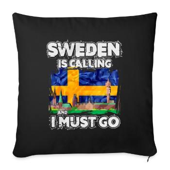 Suède - Housse de coussin décorative 45 x 45 cm - noir - Devant