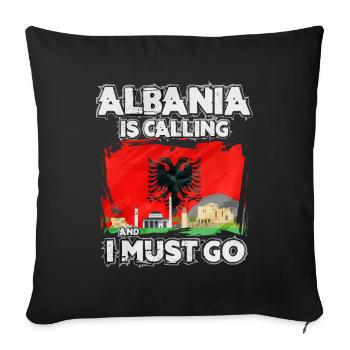 Albanien - Sofakissenbezug 45 x 45 cm - Schwarz - Vorne