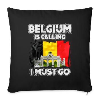 Belgium - Sofa pillowcase 17,3'' x 17,3'' (45 x 45 cm) - black - Front