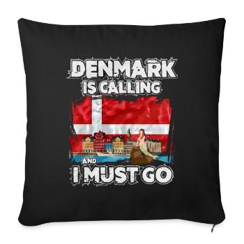 Denmark - Sofa pillowcase 17,3'' x 17,3'' (45 x 45 cm) - black - Front