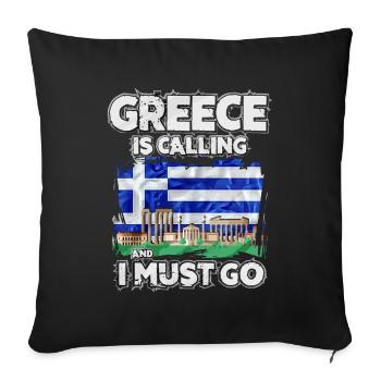 Greece - Sofa pillowcase 17,3'' x 17,3'' (45 x 45 cm) - black - Front