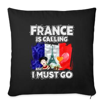 Frankreich - Sofakissenbezug 45 x 45 cm - Schwarz - Vorne