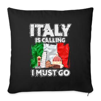 Italy - Sofa pillowcase 17,3'' x 17,3'' (45 x 45 cm) - black - Front