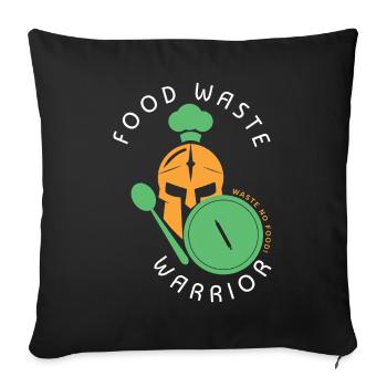 Guerrier du gaspillage alimentaire Essen Verschwendung - Housse de coussin décorative 45 x 45 cm - noir - Devant
