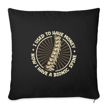 I once had money up to the artificial vortex - Sofa pillowcase 17,3'' x 17,3'' (45 x 45 cm) - black - Front