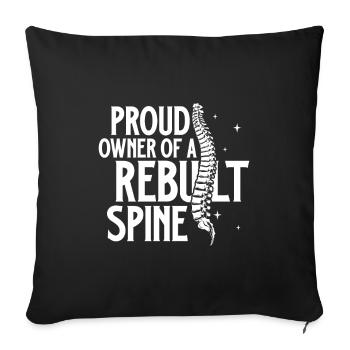 Proud owner of a new spine - Sofa pillowcase 17,3'' x 17,3'' (45 x 45 cm) - black - Front