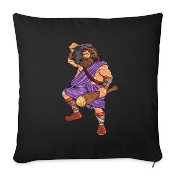 Dieu de la mythologie celtique - Dagda - Housse de coussin décorative 45 x 45 cm - noir - Devant