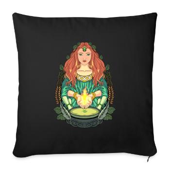 Dieu de la mythologie celtique - Brigitte - Housse de coussin décorative 45 x 45 cm - noir - Devant