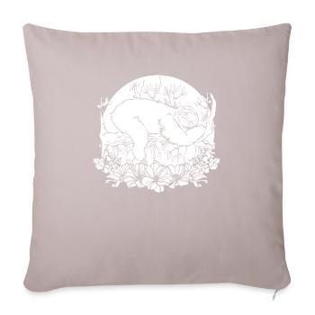 Sloth Wild Flowers Floral Moon - Sofa pillowcase 17,3'' x 17,3'' (45 x 45 cm) - light taupe - Front