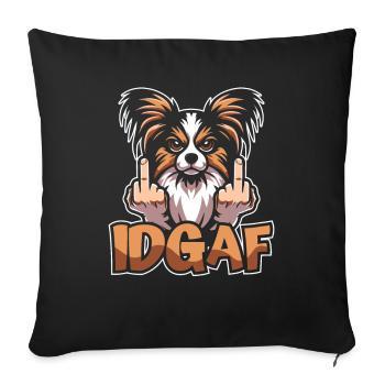 Papillon Idgaf - Sofakissenbezug 45 x 45 cm - Schwarz - Vorne