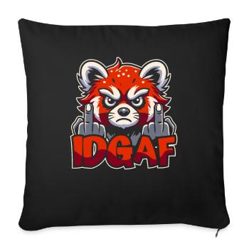 Panda roux Idgaf - Housse de coussin décorative 45 x 45 cm - noir - Devant