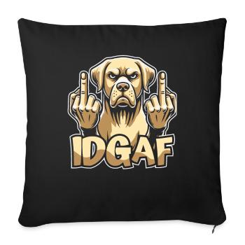 Labrador Idgaf - Sofa pillowcase 17,3'' x 17,3'' (45 x 45 cm) - black - Front