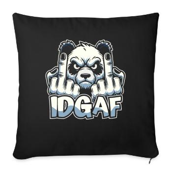 Giant Panda Panda Bear Idgaf - Sofa pillowcase 17,3'' x 17,3'' (45 x 45 cm) - black - Front