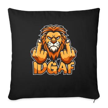 Leo Idgaf - Housse de coussin décorative 45 x 45 cm - noir - Devant