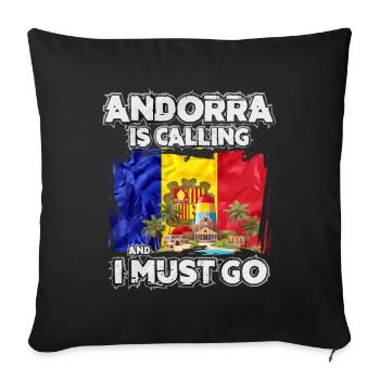 Andorra - Sofa pillowcase 17,3'' x 17,3'' (45 x 45 cm) - black - Front