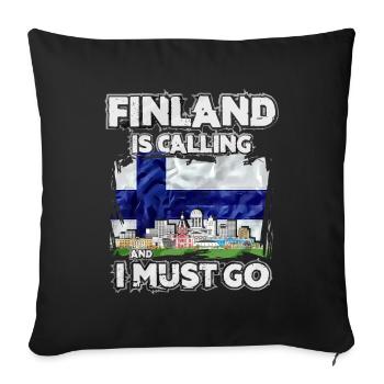 Finland - Sofa pillowcase 17,3'' x 17,3'' (45 x 45 cm) - black - Front
