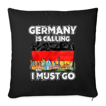 Germany - Sofa pillowcase 17,3'' x 17,3'' (45 x 45 cm) - black - Front