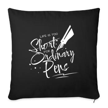 Stylos ordinaires Stylo plume Stylo plume - Housse de coussin décorative 45 x 45 cm - noir - Devant