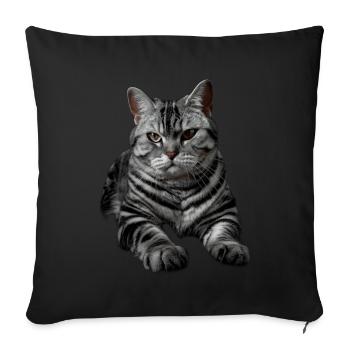 American Shorthair - Sofa pillowcase 17,3'' x 17,3'' (45 x 45 cm) - black - Front