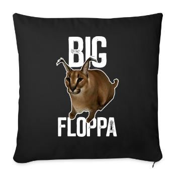 Big Floppa Karakal Cat Meme - Housse de coussin décorative 45 x 45 cm - noir - Devant