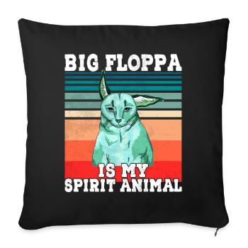 Großer Floppa Geist Tier - Sofakissenbezug 45 x 45 cm - Schwarz - Vorne