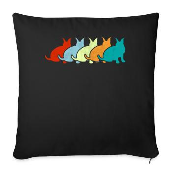Big Floppa Karakal Cat Meme - Sofa pillowcase 17,3'' x 17,3'' (45 x 45 cm) - black - Front