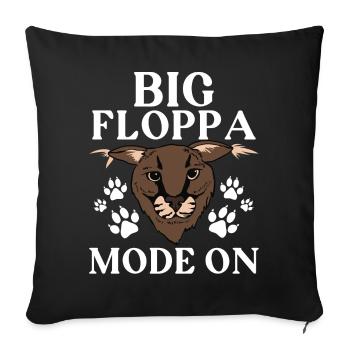 Mode Big floppa sur le mème du chat caracal - Housse de coussin décorative 45 x 45 cm - noir - Devant