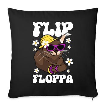 Big Floppa Karakal Cat Meme - Housse de coussin décorative 45 x 45 cm - noir - Devant