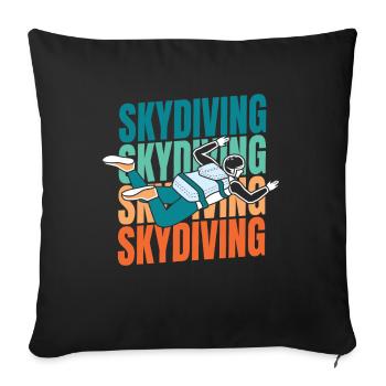 Fallschirmspringer Fallschirmspringen - Sofakissenbezug 45 x 45 cm - Schwarz - Vorne