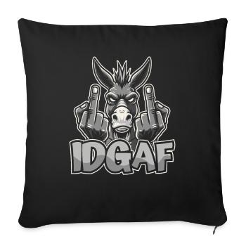 Muli Donkey Idgaf - Housse de coussin décorative 45 x 45 cm - noir - Devant