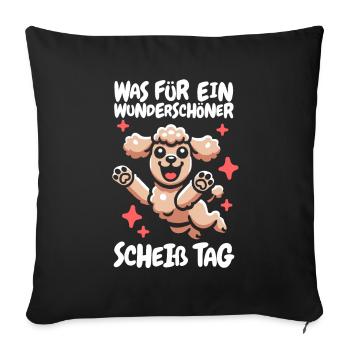 Poodle Beautiful Day - Sofa pillowcase 17,3'' x 17,3'' (45 x 45 cm) - black - Front