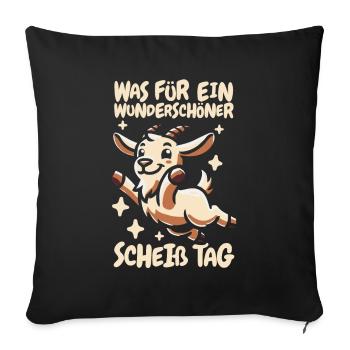 Belle journée de chèvre - Housse de coussin décorative 45 x 45 cm - noir - Devant