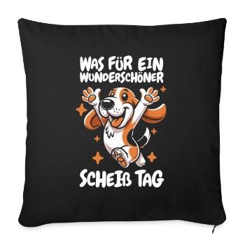 Bassett Dog Beautiful Day - Sofa pillowcase 17,3'' x 17,3'' (45 x 45 cm) - black - Front