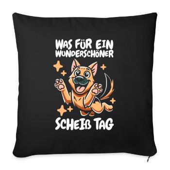 Berger Allemand Belle Journée - Housse de coussin décorative 45 x 45 cm - noir - Devant