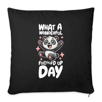Big Panda Panda Bear Fucked Up Day - Housse de coussin décorative 45 x 45 cm - noir - Devant