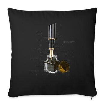 Encre et stylo plume Stylo plume - Housse de coussin décorative 45 x 45 cm - noir - Devant