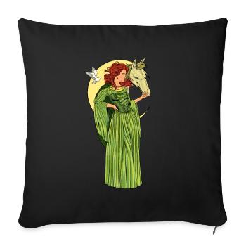 Dieu de la mythologie celtique - Rhiannon - Housse de coussin décorative 45 x 45 cm - noir - Devant