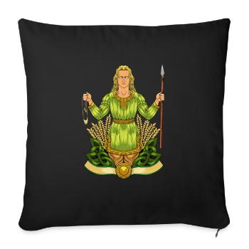 Dieu de la mythologie celtique - Lugh - Housse de coussin décorative 45 x 45 cm - noir - Devant