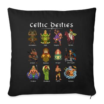 Dieux de la mythologie celtique - Housse de coussin décorative 45 x 45 cm - noir - Devant