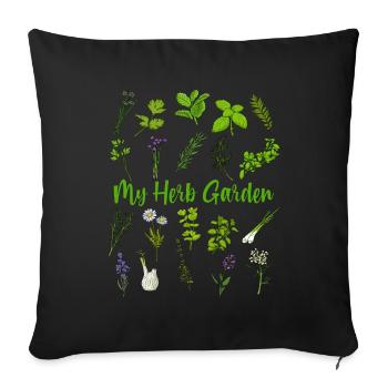 My Herb Garden - Medicinal Herbs - Sofa pillowcase 17,3'' x 17,3'' (45 x 45 cm) - black - Front