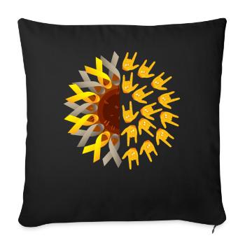 Deaf Pride ASL - Sofa pillowcase 17,3'' x 17,3'' (45 x 45 cm) - black - Front