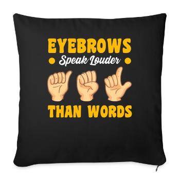 Langue des signes de la fierté sourde - Housse de coussin décorative 45 x 45 cm - noir - Devant