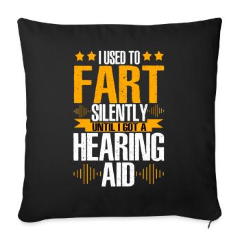 Deaf Pride ASL - Sofa pillowcase 17,3'' x 17,3'' (45 x 45 cm) - black - Front