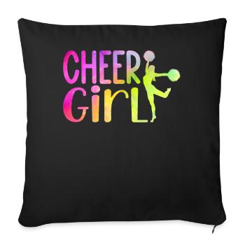 Cheer Girl Cheerleading Cheerleader Cheer Squad - Sofa pillowcase 17,3'' x 17,3'' (45 x 45 cm) - black - Front