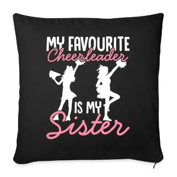 Cheerleading Cheer Squad Lieblings-Cheerleader ist - Sofakissenbezug 45 x 45 cm - Schwarz - Vorne