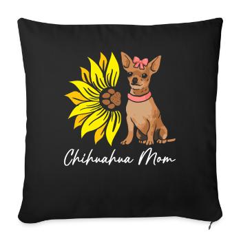 Chihuahua Mom Funny Dog Pet Lover - Sofa pillowcase 17,3'' x 17,3'' (45 x 45 cm) - black - Front