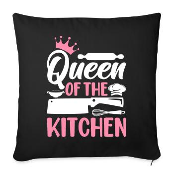 Chef Cooking Woman Queen of the Kitchen - Sofa pillowcase 17,3'' x 17,3'' (45 x 45 cm) - black - Front